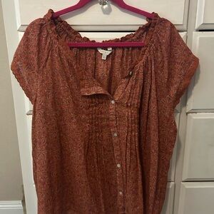 Women's Rust Paisley Top